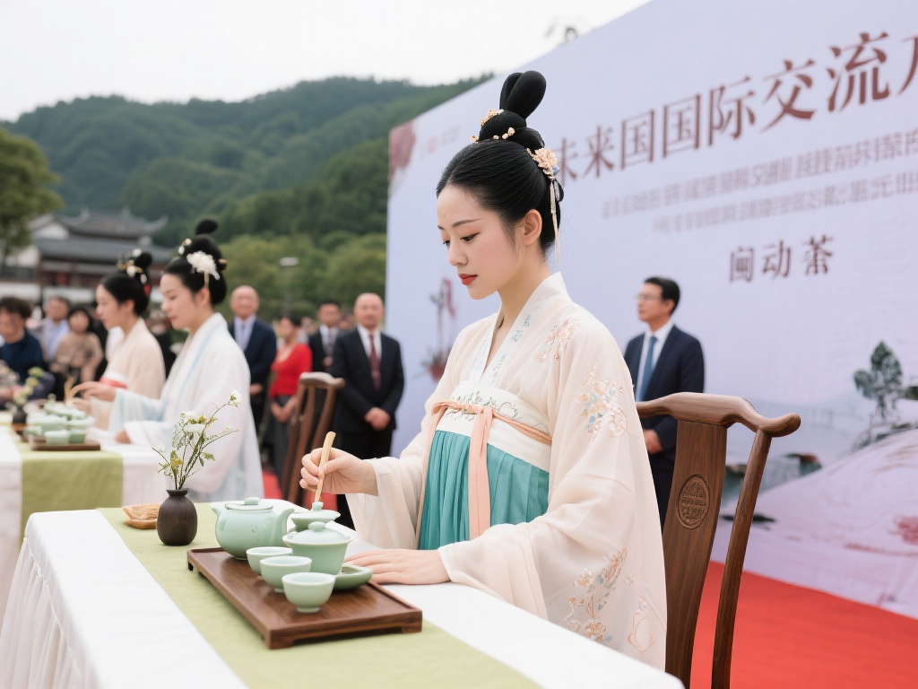 汉服茶韵:阿尔及利亚运动员沉浸闽南文化之旅 无论是汉服的优雅,还是闽茶的清香,都成为